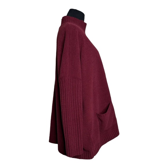 J. Jill Chenille red high neck long sleeves tunic sweater size LP - Picture 4 of 13